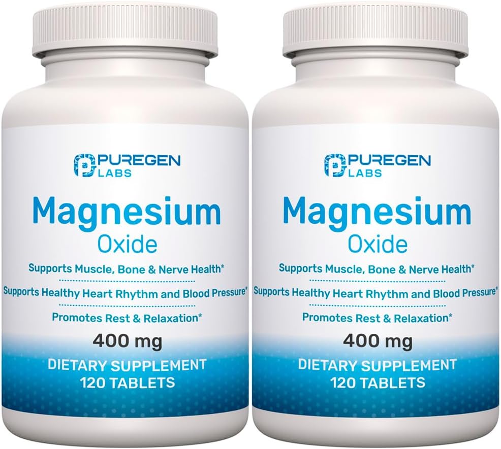 Magnezyum Oksit 400 mg [High Potency] Supplement | 2 Pack - Toplam 240 Tablet