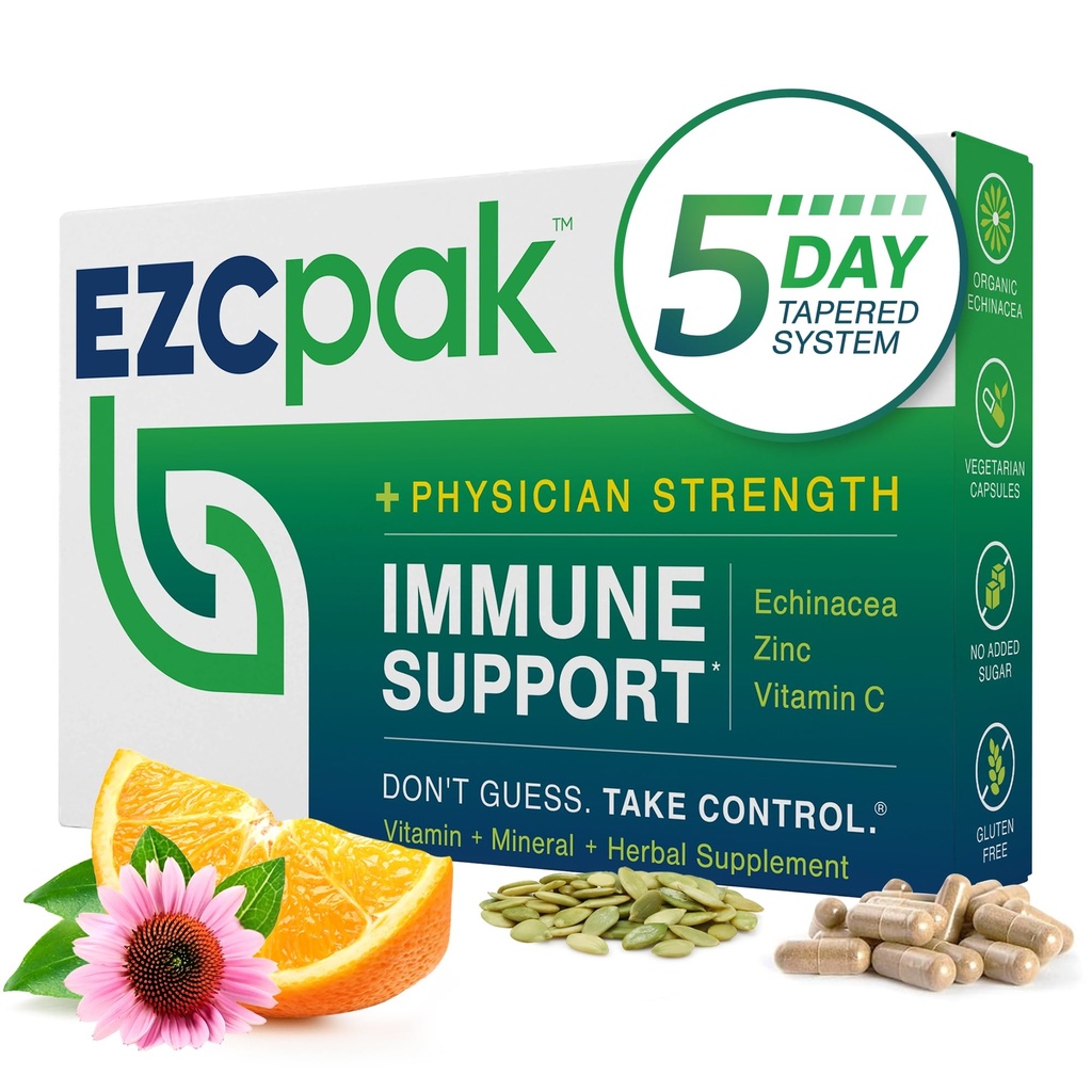 EZC Pak 5-Day Tapered Immune Support ATM - Vitamin Immune Support Supplement, Echinacea, çinko C, Vitaminleri Immune System Support, Immune ATMs for Yetişkinler - Immune Support Vitamins