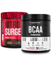 Jacked Factory Nitrosurge Ked Thermogenic Pre-Workout in Blueberry Lemonade & BCAA in Fruit Punch for Body Recomposition, Muscle Building and Recovery