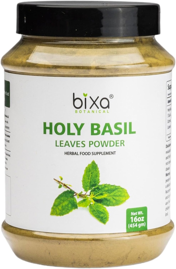 Tulsi Tozu Bırakır (Holy Basil Leaf, Ocimum Sanctum) Destek Immunity,Healthy Breathing, Oral Care, Can be Taken with Tea | Premium Quality Diyet Supplement - 454g/16 Oz | Pack of 1