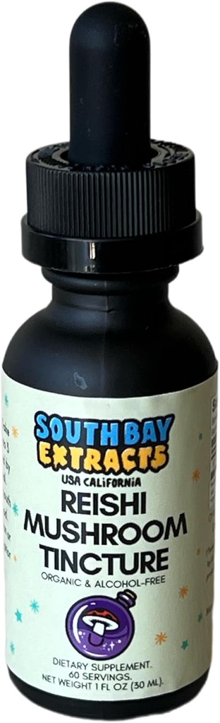 Reishi Mushroom Tincture Extract Liquid Drops - Stres Yardımı Elixir - Alkol Ücretsiz - Vegan - Calm Doğal Olarak Teşvik - GMO Organik Mushroom Ekstraksiyonu
