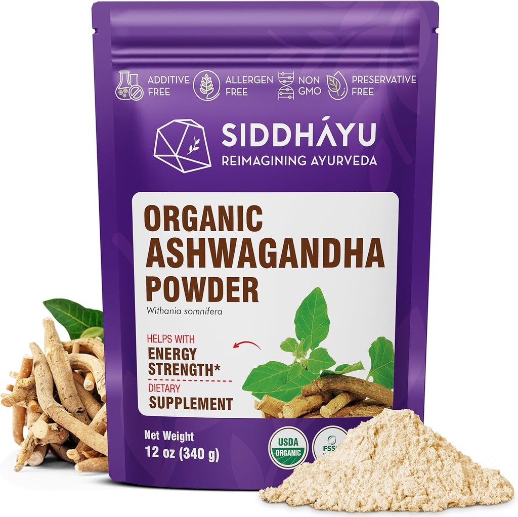 Siddhayu Organik Ashwagandha Toz - 12 ozz