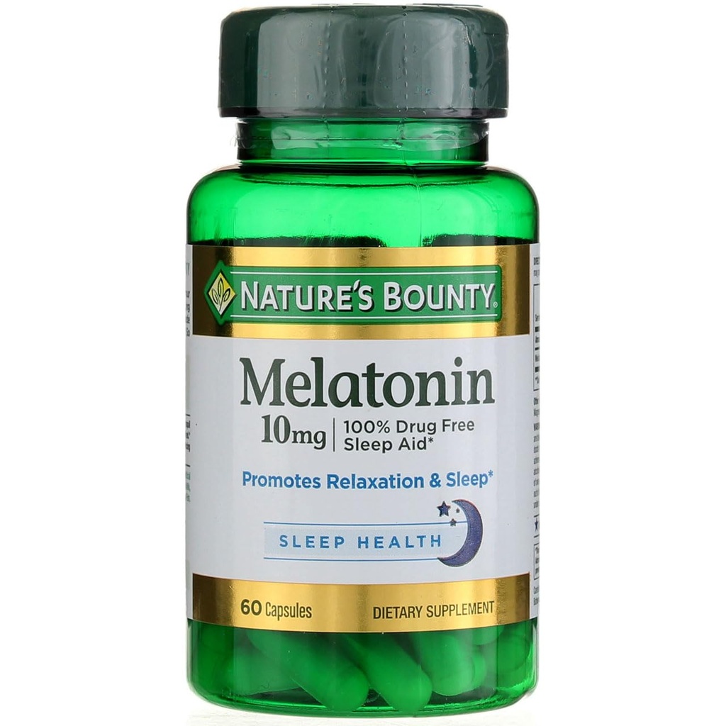 Nature's Bounty Melatonin 10 mg Capsules, 60 Kont (Görünen 5)