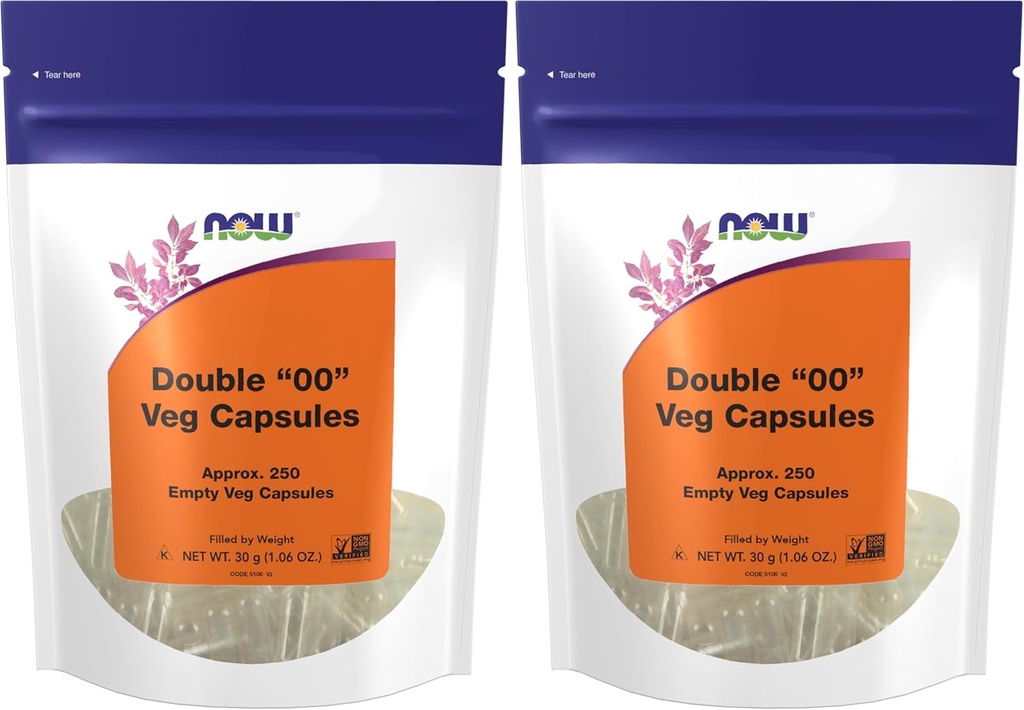 Şimdi Tamamlar, Boş Vejetaryen Capsules, Double 00", Kilo, Non-GMO Project tarafından dolduruldu, 250 Veg Capsules (Pack of 2)