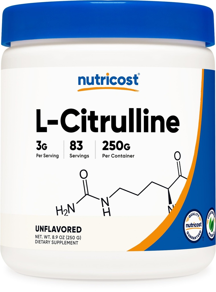 Nutricost Pure L-Citrulline (Base) Toz 250 Grams