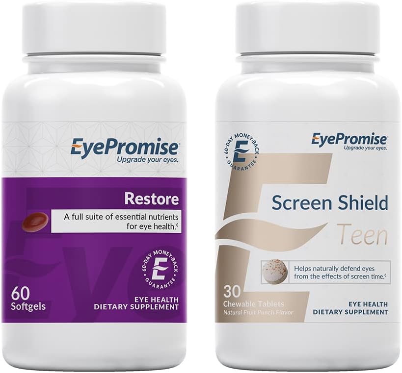 EyePromise Restore Macular Health Supplement Ekran Shield Teen Chewable Eye Vitamin