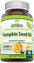 Herbal Sırları Kabak Yağı 1000 Mg Supplement | 180 Softgels | Non-GMO | Gluten Free | Made in USA