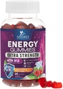 Ενέργεια Gummies 1000mcg - με βιταμίνη B12, Πράσινο Τσάι Φυσική Caffeine Υποστήριξη, Καθημερινή Ενέργεια Gummies - Delicious Berry Flavor B12 Chewable Άσκηση συμπλήρωμα για τρέξιμο Ποδηλασία & Αθλητισμός - 60 μάσημα