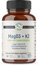 Magnezyum Malate + Vitamin D3 + Stabilized Vitamin K2, Hücre Enerji, Kartiovasküler, Immune ve Metabolik Sağlık & Bone Strength, 90 Veggie Caps