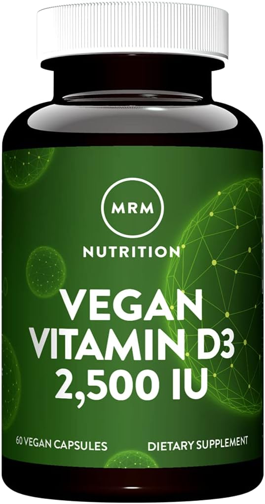 MRM Nuturition Vegan D3 2500 IU | Bone + Immune Health | Made from lichens | Supportsuba Abxia | Vegan + Vegetarian Friendly | 60 Hizmetler