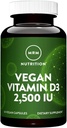 MRM Nuturition Vegan D3 2500 IU | Bone + Immune Health | Made from lichens | Supportsuba Abxia | Vegan + Vegetarian Friendly | 60 Hizmetler