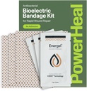 PowerHeal Bioelectric Bandage Kit for Wound Care & Healing – Single Layer, No Adhesive Περιλαμβάνει Wound Hydrogel, Can Be Cut to Fit – for Cuts, Abrasions, Blisters, Burns – 3-Pack, 4” x 4”