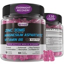 Çinko ve Magnezyum Tamam, çinko Magnezyum Aspartate Post Workout Gummies for Men Women, with Vitamin B6, B12, D3, Turmeric for Nighttime Recovery, Reduce Fatigue, Boost Immunity & Sleep, 120 Count