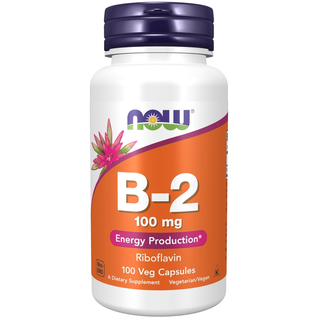 Şimdi Gıdalar Tamamlar, B-2 (Riboflavin) 100 mg, Enerji Üretimi*, 100 Veg Capsules