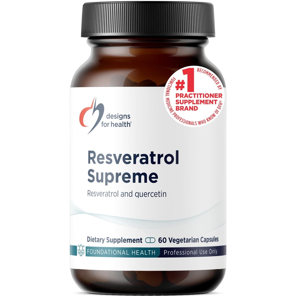 Σχέδια για την υγεία Resveratrol Supreme - Trans Resveratrol από την ιαπωνική Knotweed + Quercetin - Υγιεινή γήρανση + Καρδιαγγειακή υποστήριξη συμπλήρωμα, μη GMO (60 κάψουλες)
