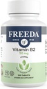 Freeda Vitamin B2 Riboflavin 50mg – Enerji ve Nervous Sistem Desteği – Kosher, Vegan, Gluten-Free B2 Supplement for Brain & Metabolism – (100 Ct)