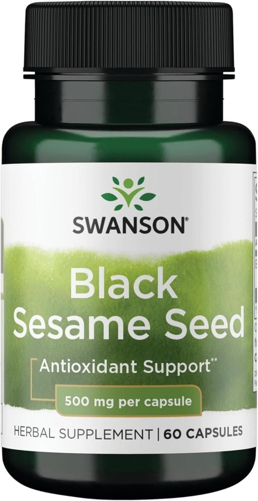 Swanson Full Spectrum Black Sesame Tohum 500 Milligrams 60 Capsules
