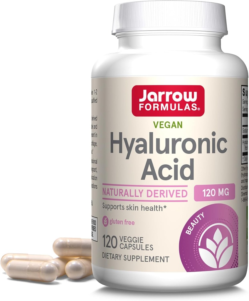 Jarrow Formulas® Hyaluronic Acid 120 mg, Diyet Tamam, Skin Health Support, 120 Veggie Capsules, 60 Day Supply