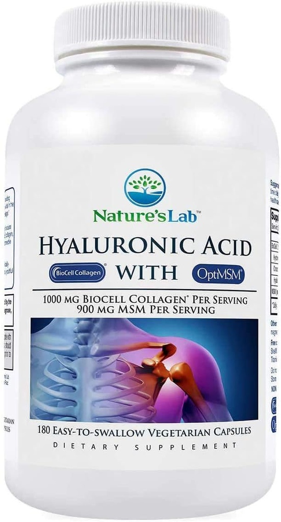 Εργαστήριο της φύσης Υαλουρονικό οξύ με BioCell Collagen, 180 κάψουλες χορτοφάγων