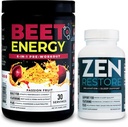Nutrology Beet Natural O2, Pre Workout Powder, Energy, Endurance & Nitric Oxide Booster with Beet Powder, Passion Fruit Flavor (30 Servings) Zen Natural Magnesium Supplement (30 Servings)