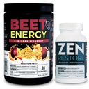 Nutrology Beet Natural O2, Pre Workout Toz, Enerji, Endurance & Nitrik Oksit Arıt Toz, Tutku Meyvesi Flavor (30 Hizmet) Zen Natural Magnezyum Supplement (30 Hizmet)
