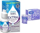 TheraTears Extra Kuru Eye Drops, 2 Count & Nice 'n Clean 100 SmudgeGuard Lens Wipes