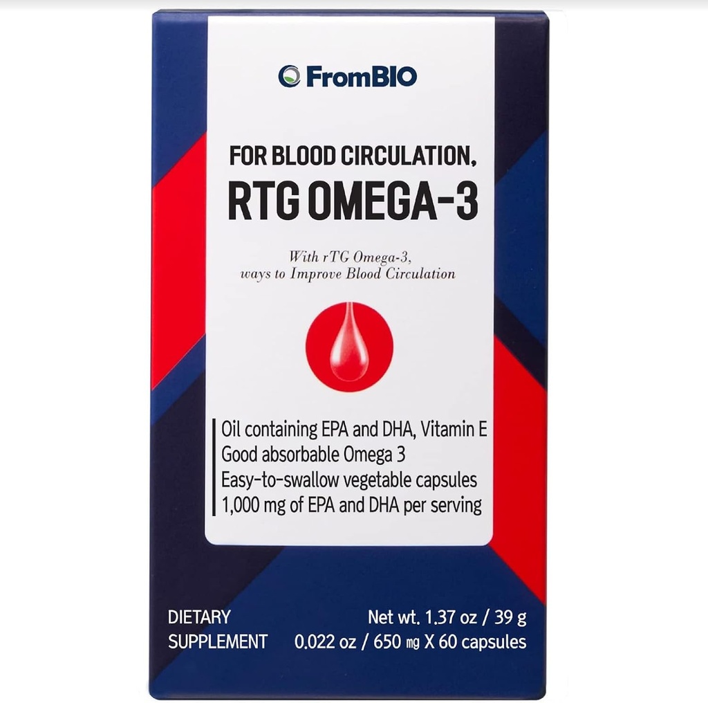 για κυκλοφορία αίματος, rTG Omega-3, 1.000mg EPA και DHA και 11mg a-TE βιταμίνης Ε ανά υπηρεσία (60 κάψουλες)