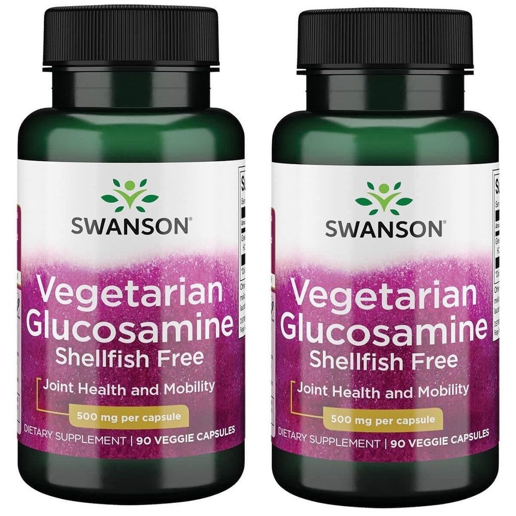 Swanson Vegetarian Glucosamine - Shellfish Ücretsiz 500 Milligram 90 Veg Capsules (2 Pack)