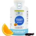 Liposomal Vitamin C 1000 mg Tarafından Core Med Science, 270 Softgels - Non-GMO Natural Liposomal C Supplement Bu Sağlıklı Cilt - Immune System Alert for Yetişkinler, Supports Collagen Formation