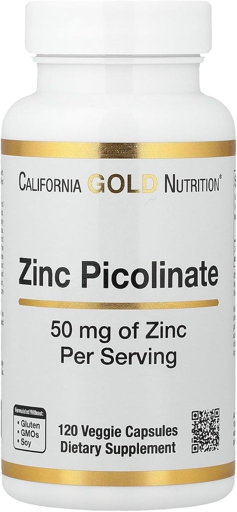 Çinko Picolinate, Bio available Form of çinko, Supports Immune Health, 50 mg, 120 Veggie Capsules