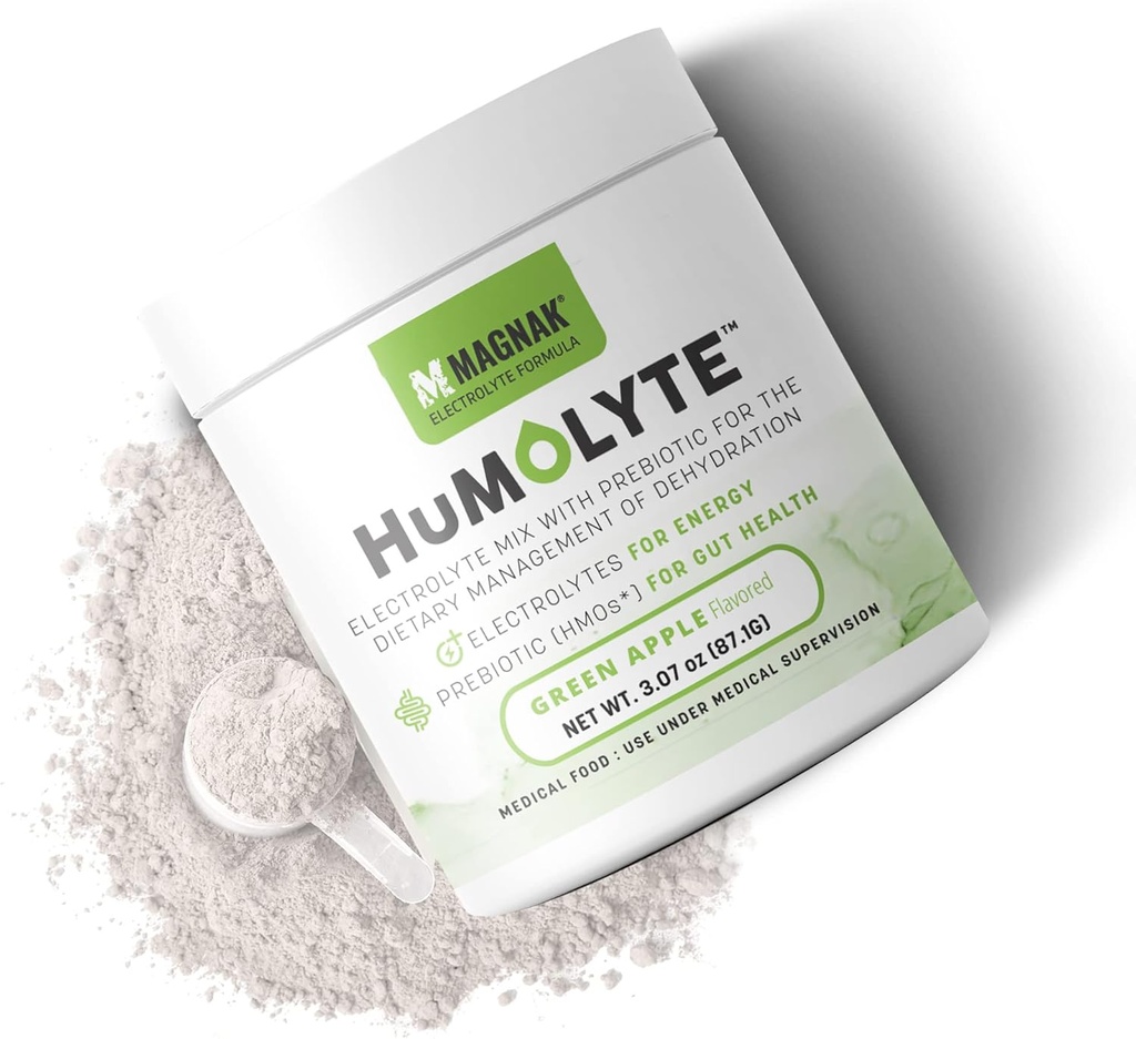 Humolyte Electrolyte Tozu Chemoterapi Hastaları için - Hydration & Gut Health için patentli HMO Formula - Prebiyotik, Gluten-Free, Green Apple Flavor, 3.07 ozz