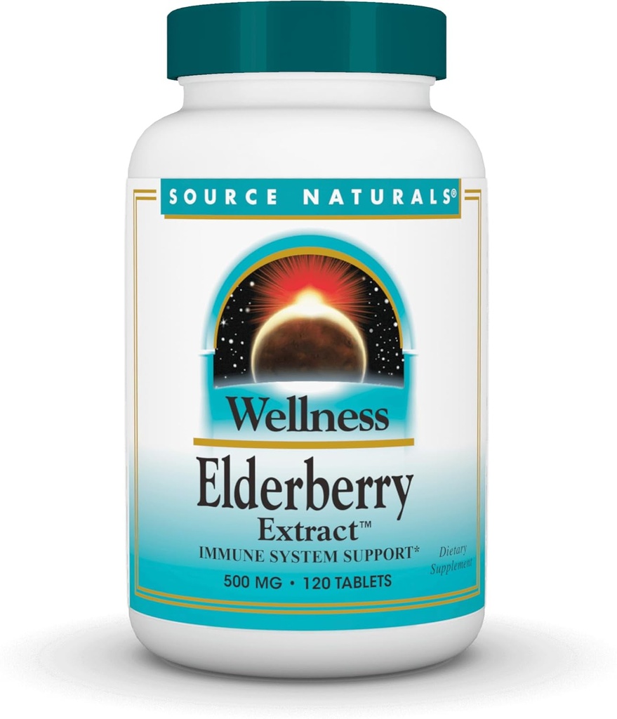 Immune Sistem Desteği için Doğals Wellness Yaşlısı Takdiri * - 500 mg, 120 Tablet