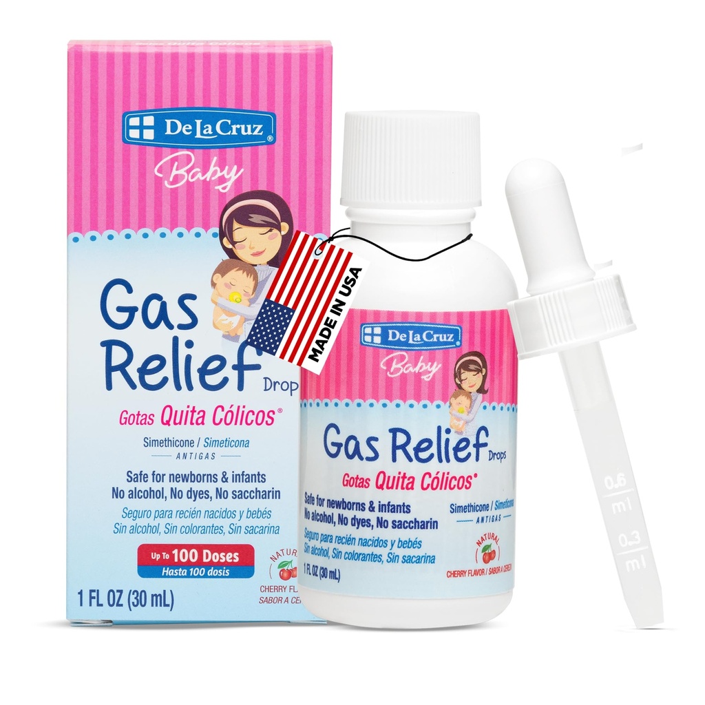 Bebekler için Gas Drops - Oldukçaa Cólicos Pi Gas Relief Drops with Simethicone - Safe Colic Drops for Newborns 1 FL. OZ. (30 mL)