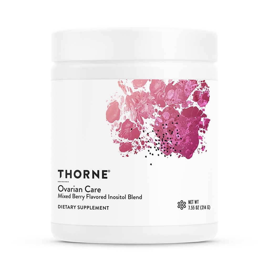 THORNE - Ovarian Care - Υγεία των γυναικών - Ινοσιτόλη, CoQ10, Folate & Polyphenols - Προώθηση Υγιεινή λειτουργία των ωοθηκών και γονιμότητας Υγεία* - Μικτό μούρο - 7.55 Oz - 60 Υπηρεσίες