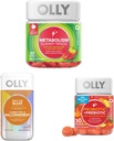 OLLY Metabolism Gummy Rings, Apple Cider Vinegar, Vitamin B12, Chromium, Energy and Digestive Health Chewable Supplement (30 Count) and OLLY Beat The Bloat Capsules, Digestive Support Enzymes, Supplement for Women (25 Count)