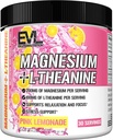 Evlution Beslenme Magnezyum + L-Theanine - Doğal Rahatlama ve Oda Destek - 200 mg Magnezyum + 100 mg L-Theanine - Vegan & Non-GMO - Toz Diyeti Tamam - 30 Hizmet - Pink Lemonade