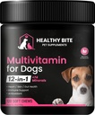 Köpekler için 1 Multivitaminde Sağlıklı Bite 12 - Skin ve Coat Supplement, Immune Support, Pet Vitamins, ABD'de Yapılan Köpekler Için Gıda - 120 Kont