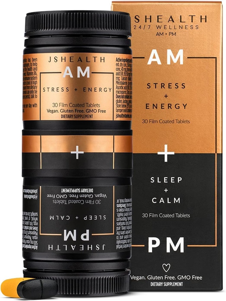 JSHealth Vitaminleri, AM + PM Formula | Kadınlar ve Erkekler için Günlük Multivitamin (60 Tablet, 30 Günlük Supply)