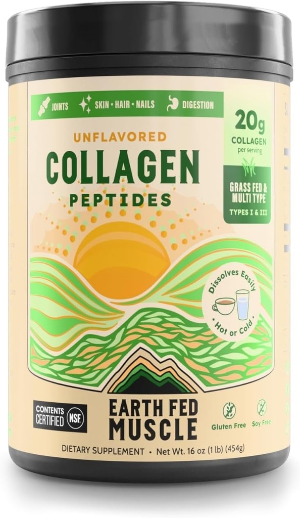 Dünya Fed Kas Collagenvor Toz – Kadınlar ve Erkekler için Unflavored Collagen protein Tozu | Saç, Skin, Nails, Joints & Recovery | Sugar & Gluten-Free, Keto Friendly, 20g Per