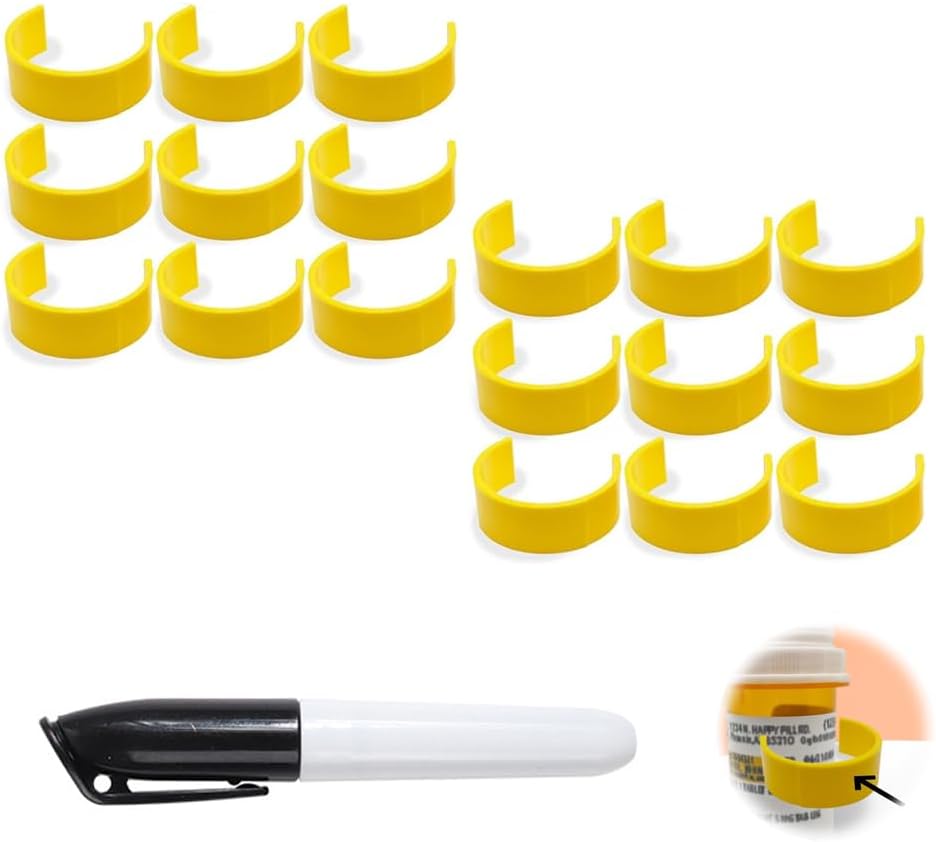 Pill Şişes, Tıp Şişe Etiket Videoları Kolay İlaç Tanımlama - Marker ile Paket, (18parça)