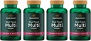 Gerçek Gıda Multi Women's Multivitamin Multimineral Women's Health Urinary Tract Stress Response Bone Hair Skin Nails Support Supplement Vegan Gluten-Free Non-GMO 90 Veggie Capsules Veg Caps (4 Pack)