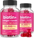 NutraChamps Hair Skin & Nails Gummies, Biotin with Collagen & Keratin, 500006 Biotin Beauty Kompleksi, Vitamin Tamam, Berry, 120, Sağlıklı Saç, Saç Saç Saç, Saç ve Güçlü Çiçeği (Paketi)