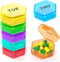 7 Packs Small Pill Box, Weekly Pill Organizer - Seyahat Pill Container 7 Gün Domuz Ücretsiz Günlük Mini Pill Vakaları Pocket Purse Briefcase Pills Tıp Cod Liver Oil Storage Box Box Box