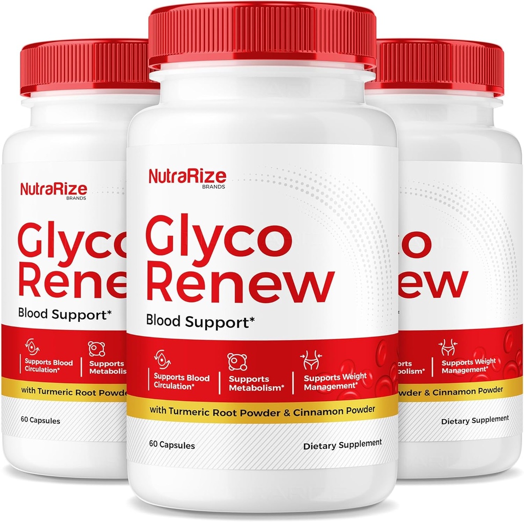 NutraRize ( 3 Glyco Renew Pills, All Natural Blood Support Formula, En Az Kuvvet Supplement to maintain Stable Levels, Your Journey to Health, Resmi İncelemeler (180 Capsules)