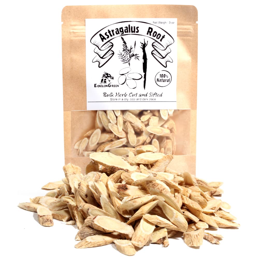 Astragalus Root (Milkvetch/Huangqi/黄芪/황기/황기) Astragalus Root Sliced Raw, Tray Herbs 3Oz (88g)