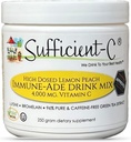 Sufficient-C High-Dosed 4000 mg. C Limon Peach Immune-Ade Drink Mix 250 gram Boyut - Genrously Dosed L-lysine, Bromelain & 96 Pure, Caffeine-Free Green Tea Ekstra