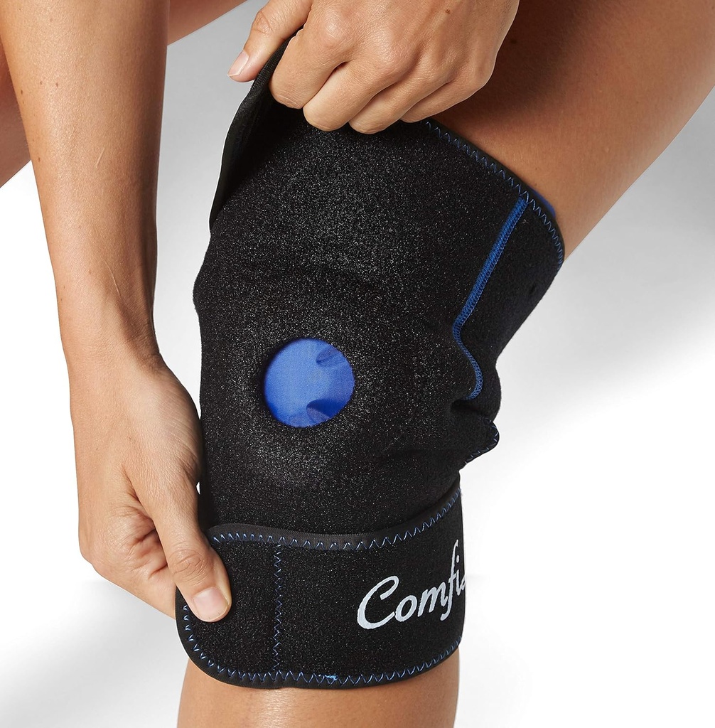 ComfiLife Knee Ice Pack με Wrap Reuseable Ζεστή & Ψυχρή Θεραπεία Gel Pack Ρυθμιζόμενη Υποστήριξη Συμπίεσης για Τραύματα, Πόνος, Χειρουργική, Αρθρίτιδα, Μηνίσκος και Περισσότερα