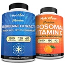 Nutrivein Premium Berberine & Liposomal Vitamin C Supplement: High-Abase Vitamin C Capsules & Berberine Supplement Sche for Immunity, Metabolism, & Balanced Well-Being