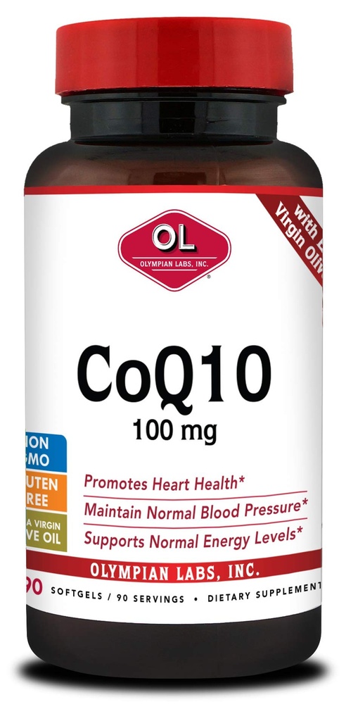 Olympian Labs Coenzyme Q10 100 mg Softgels Ekstra Virgin Zeytinyağı, Kalp Sağlığı Desteği, Ücretsiz Radikallerden Hücre Koruma