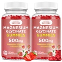 Μαγνήσιο Γλυκινικό Gummies 500mg για ενήλικες & παιδιά Συμπλήρωμα μαγνησίου με βιταμίνη B6-Φυσικό Calm Gummies-Calm Mood, μυών & υποστήριξης ύπνου-Strawberry Flavor, 120 Gummies